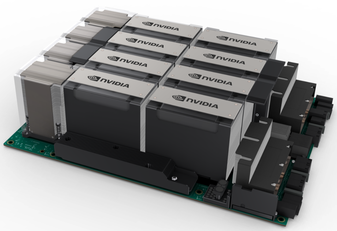 NVIDIA H100 SXM5 8-GPU baseboard inside a Lenovo ThinkSystem SR680a V3 server chassis